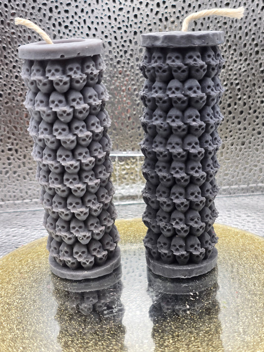 Skull pillar candle