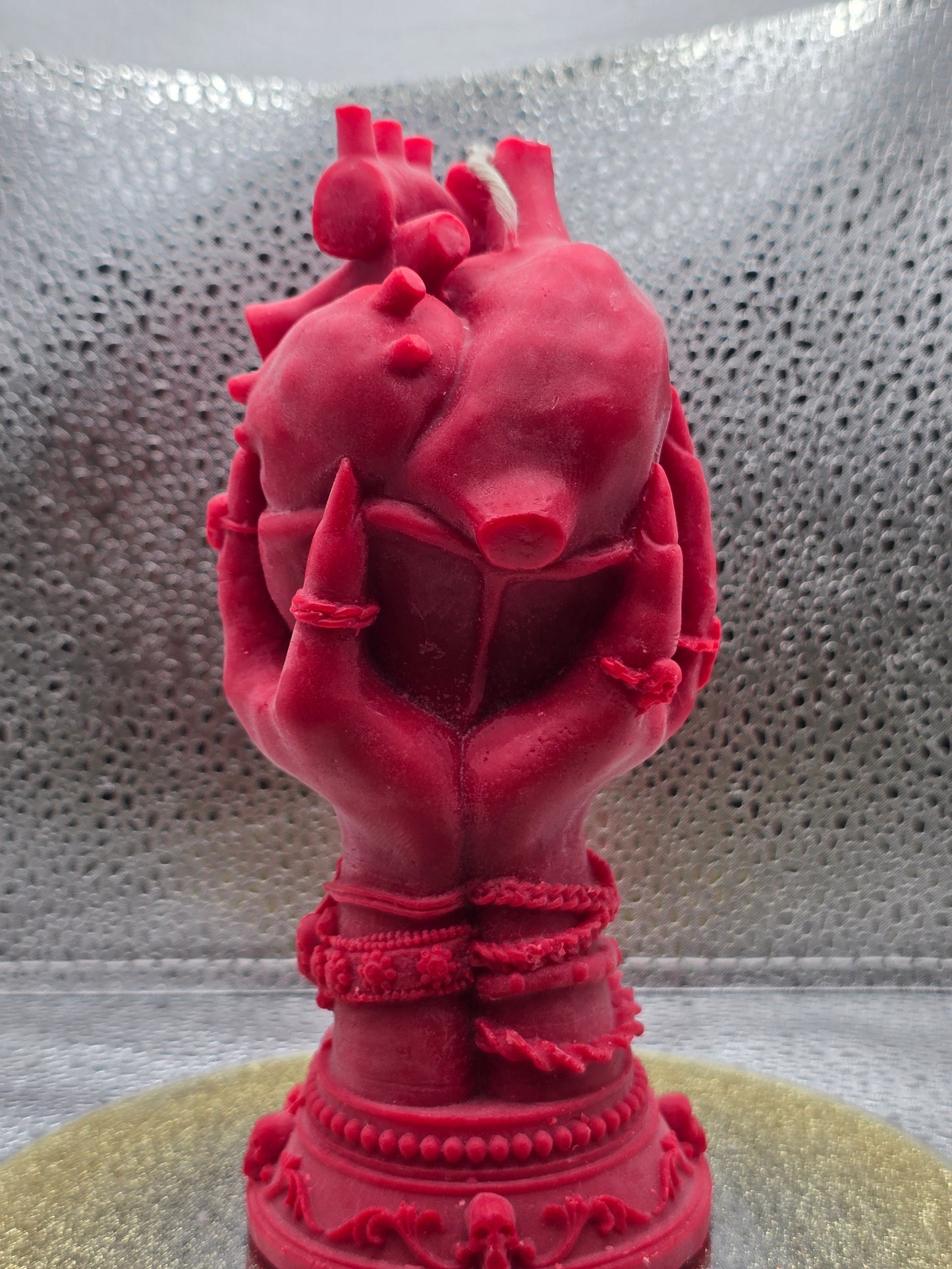 Witch Hands Holding Heart Candle