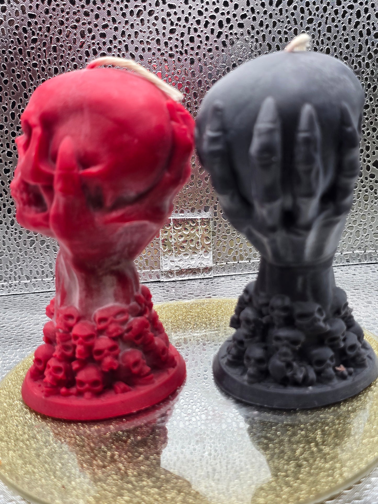 Skull In Hand Candle