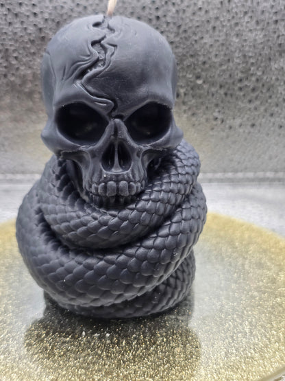 Skull Snake Around Neck Candle