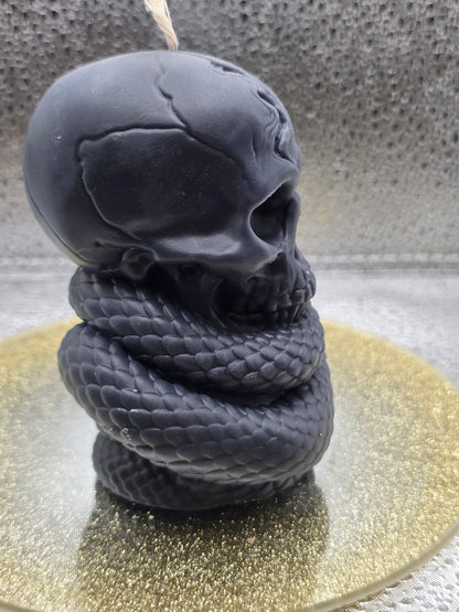 Skull Snake Around Neck Candle