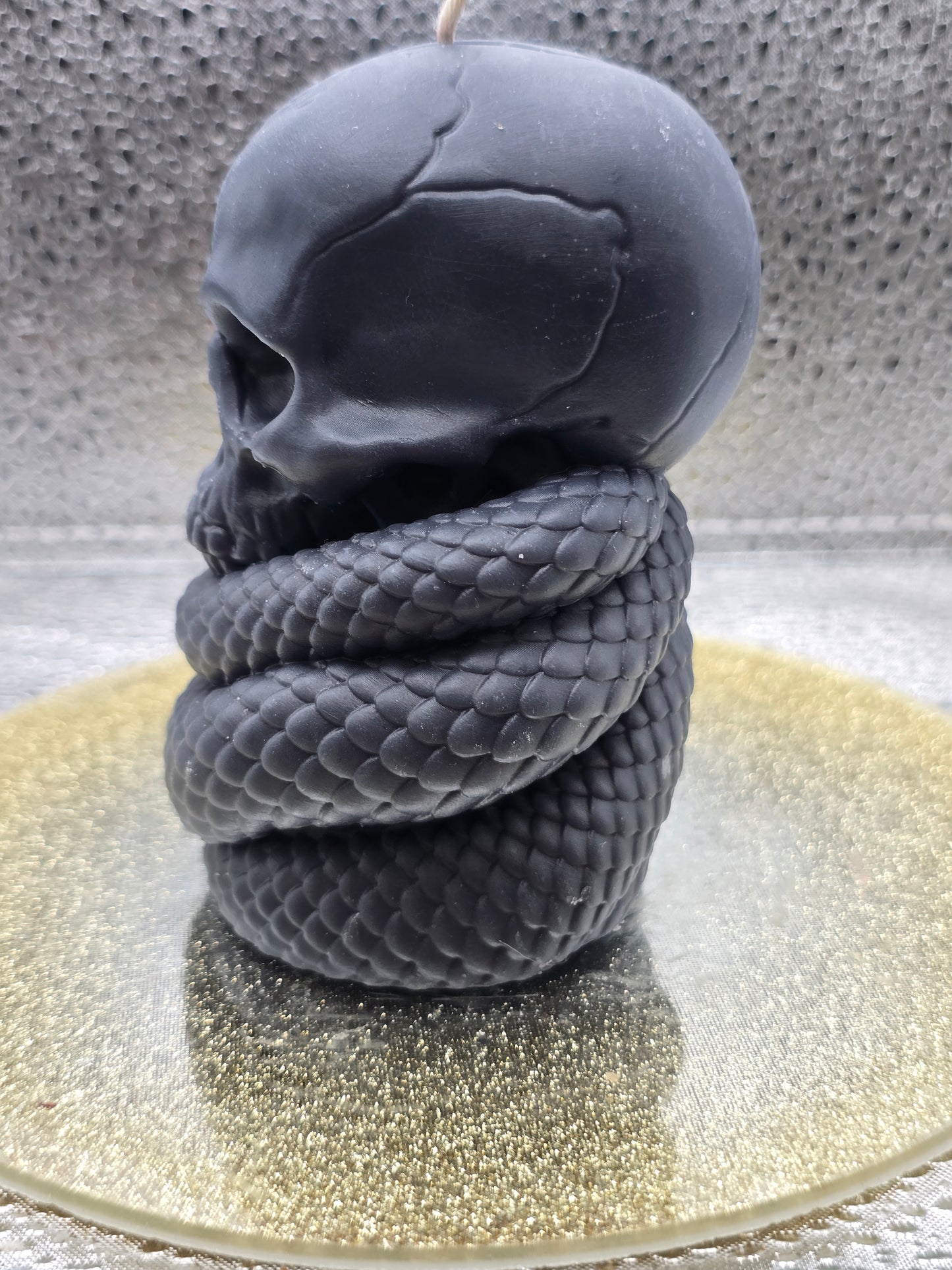 Skull Snake Around Neck Candle