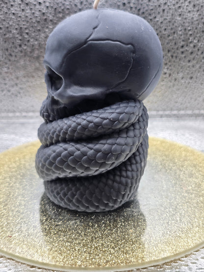 Skull Snake Around Neck Candle