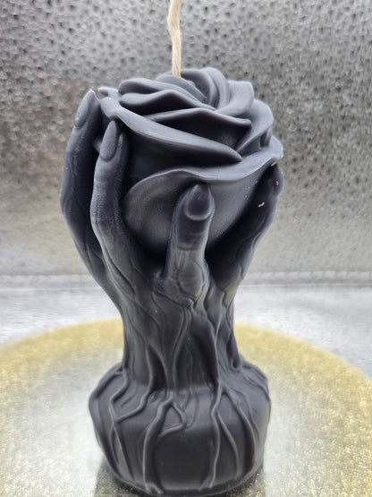 Hands Holding Flower Candle