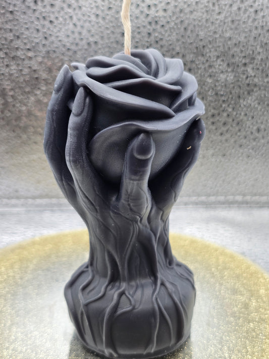 Hands Holding Flower Candle