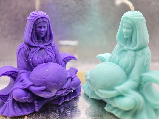 Goddess Holding Moon Candle