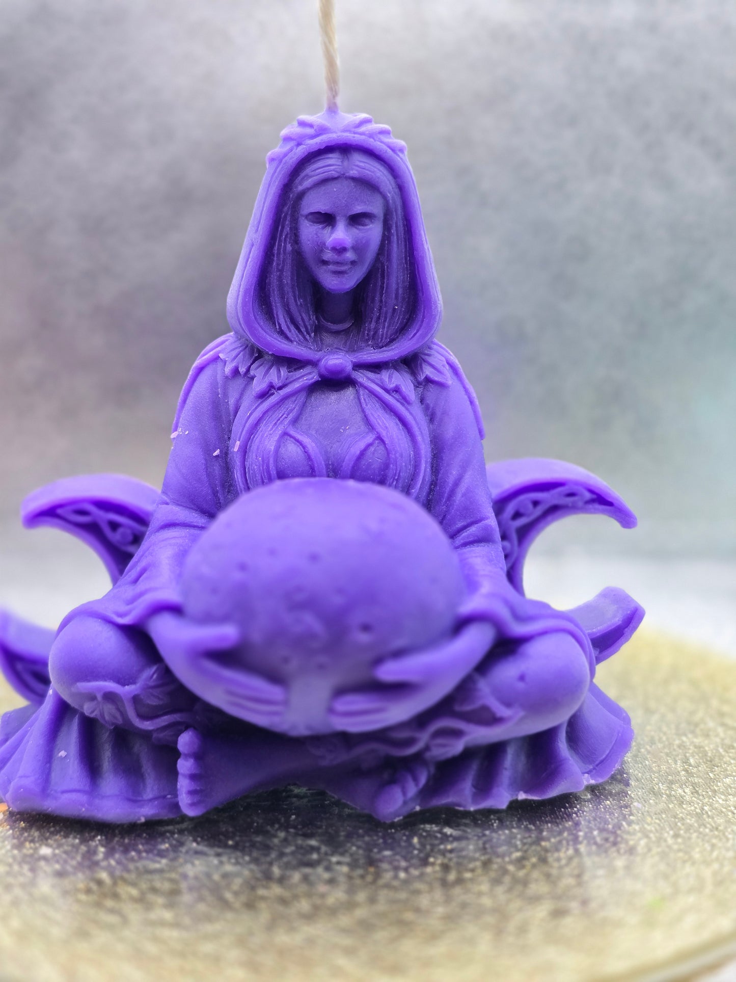 Goddess Holding Moon Candle