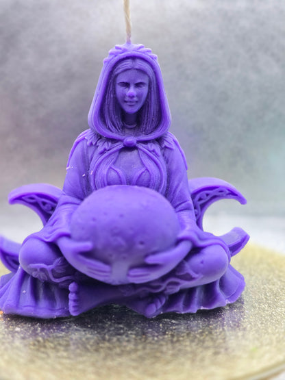 Goddess Holding Moon Candle
