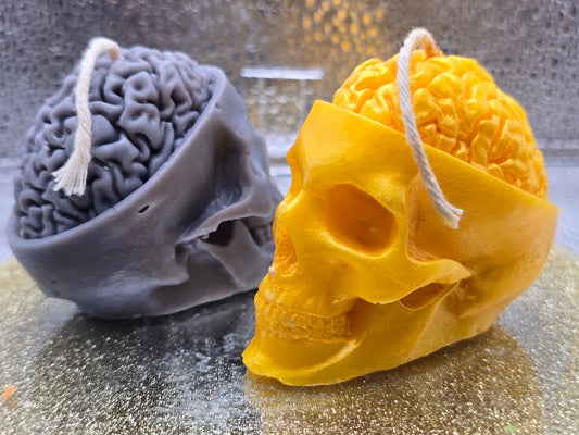 Skull With Brain Exposed Candle