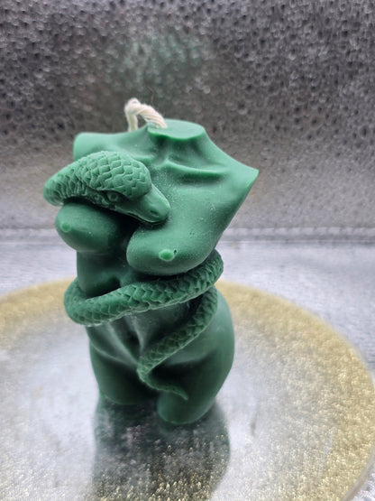 Snake Embraced Torso Candle
