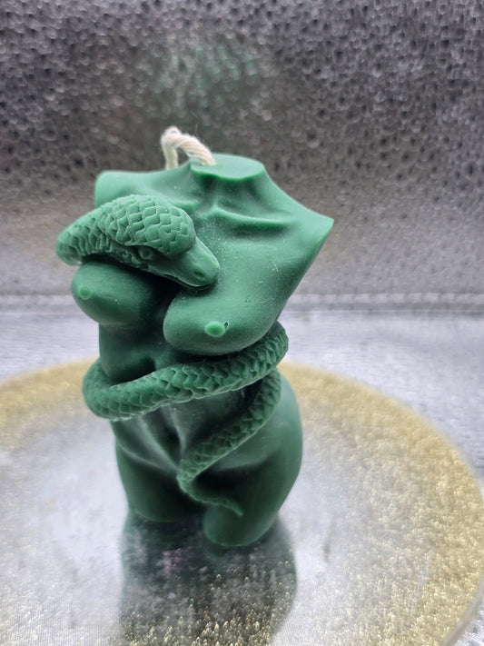 Snake Embraced Torso Candle