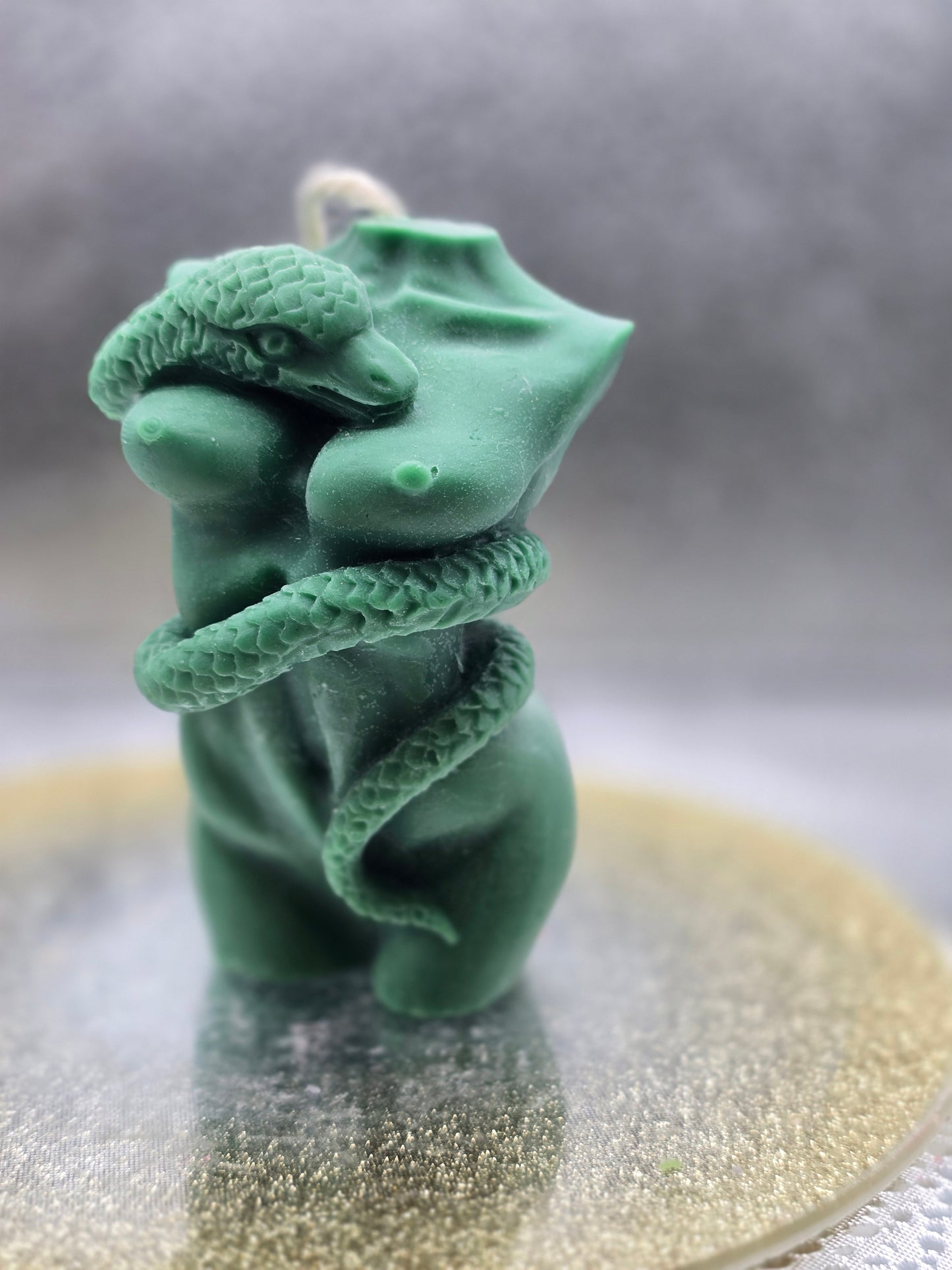 Snake Embraced Torso Candle