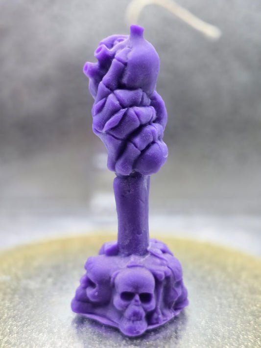 Skeletal Hand Crushing Heart Candle