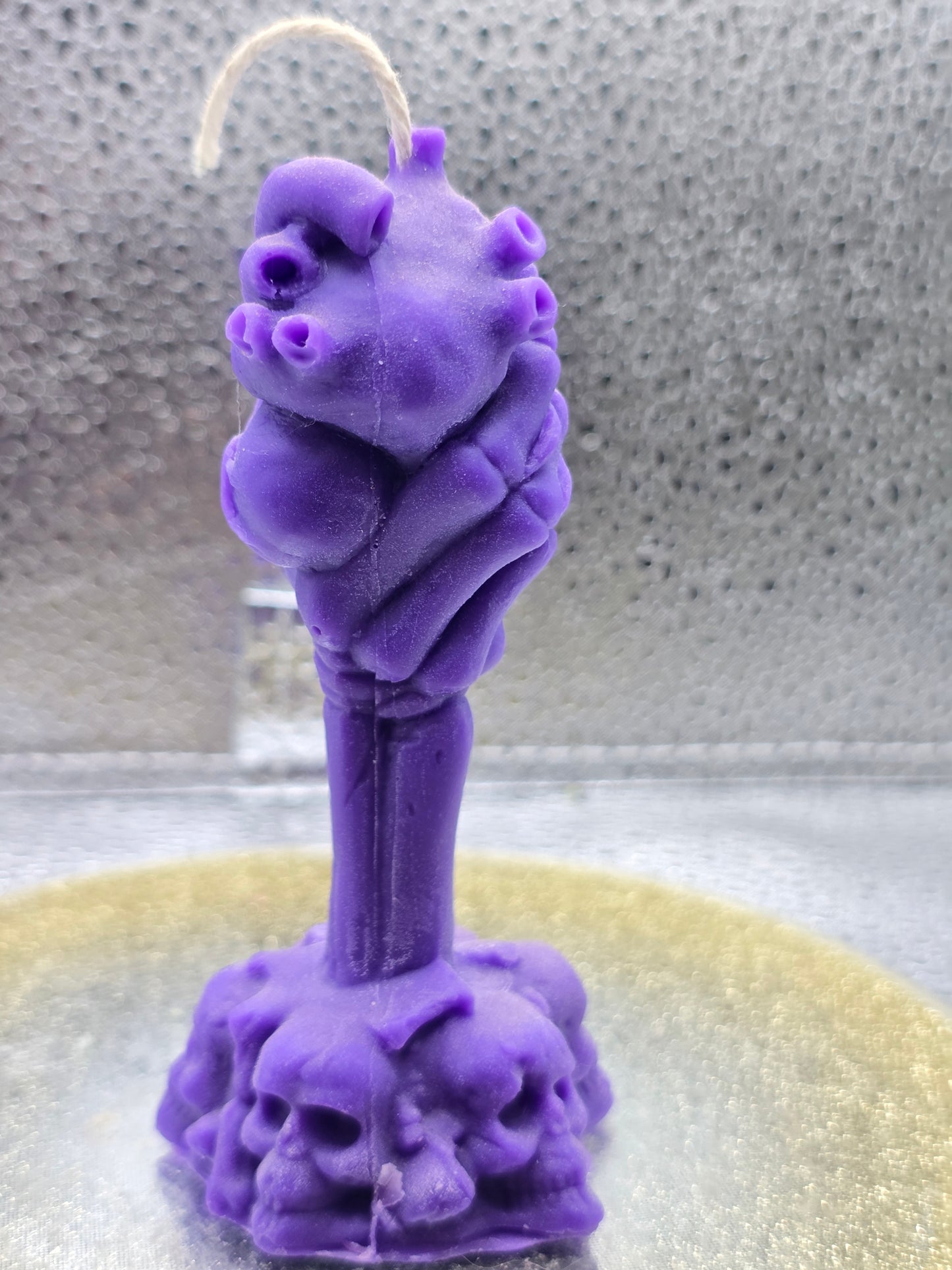 Skeletal Hand Crushing Heart Candle