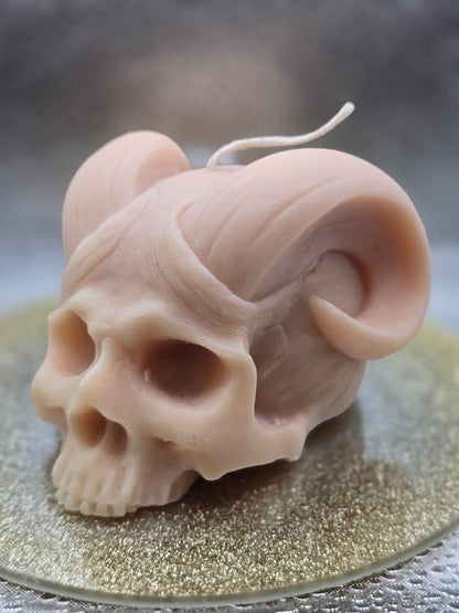 Ram Horn Skull Candle