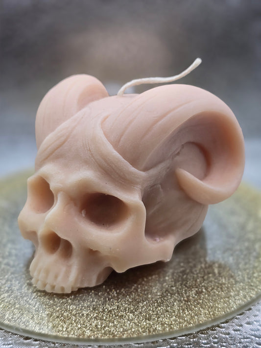 Ram Horn Skull Candle
