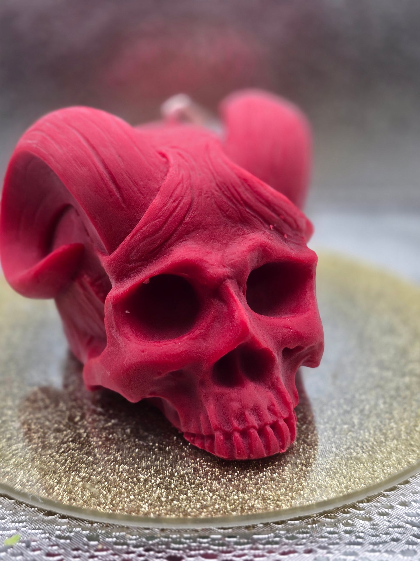 Ram Horn Skull Candle