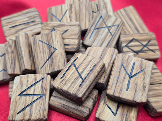 Zebra Wood Elder Futhark Runes